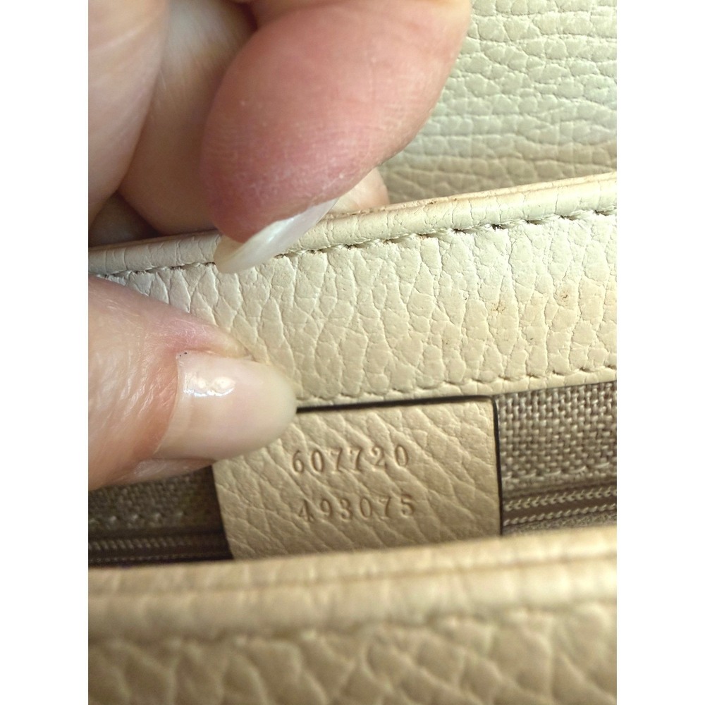 Gucci Interlocking G Dollar Calfskin Chain Crossbody Bag Cream White Dust Bag - Picture 13 of 14
